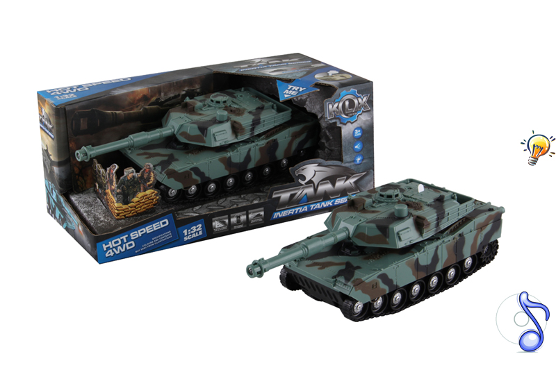 Танк арт. KLX700-4A (48шт) 1:32, інерц. світ., звук, короб. 28*13,5*12см