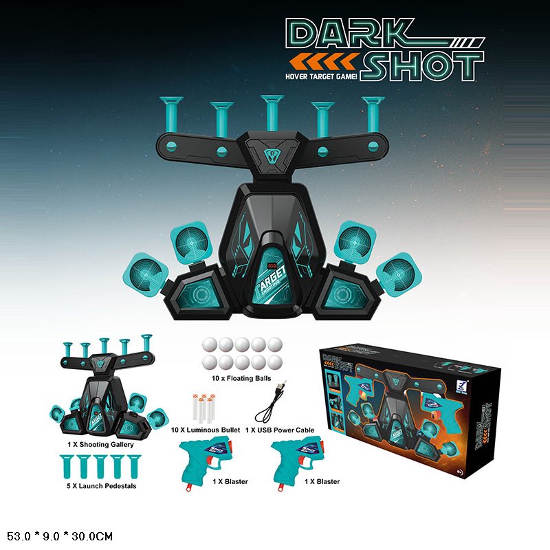 Тір арт. 3373 (12шт/2) батар. база для запуску, 10поролон.знарядів, 10 куль,5 знарядів, 2бластери, USB-заряд короб. 53*9*30см