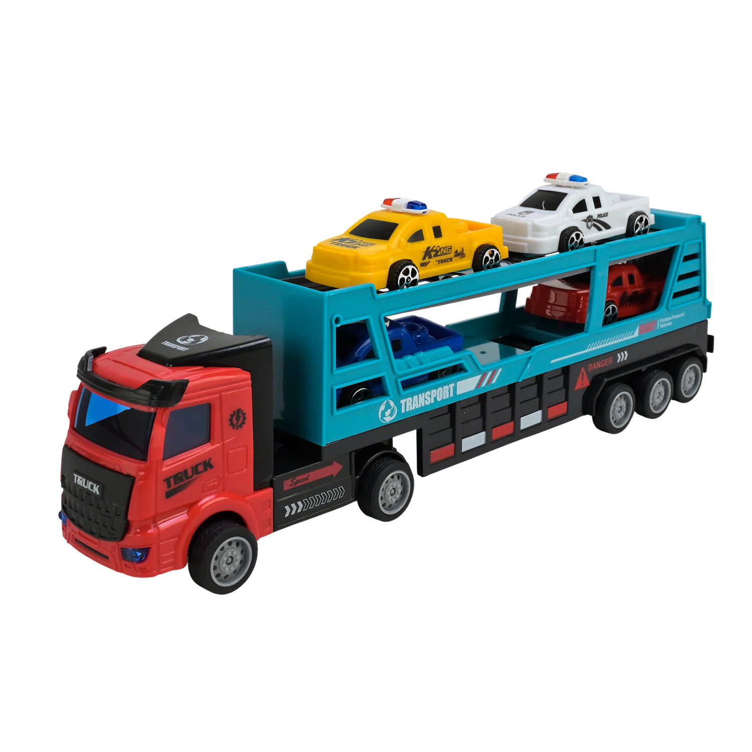 Трейлер арт. 666-6 (72шт/2) 2кольра,4машинки в наборі, короб. 35*7*13см