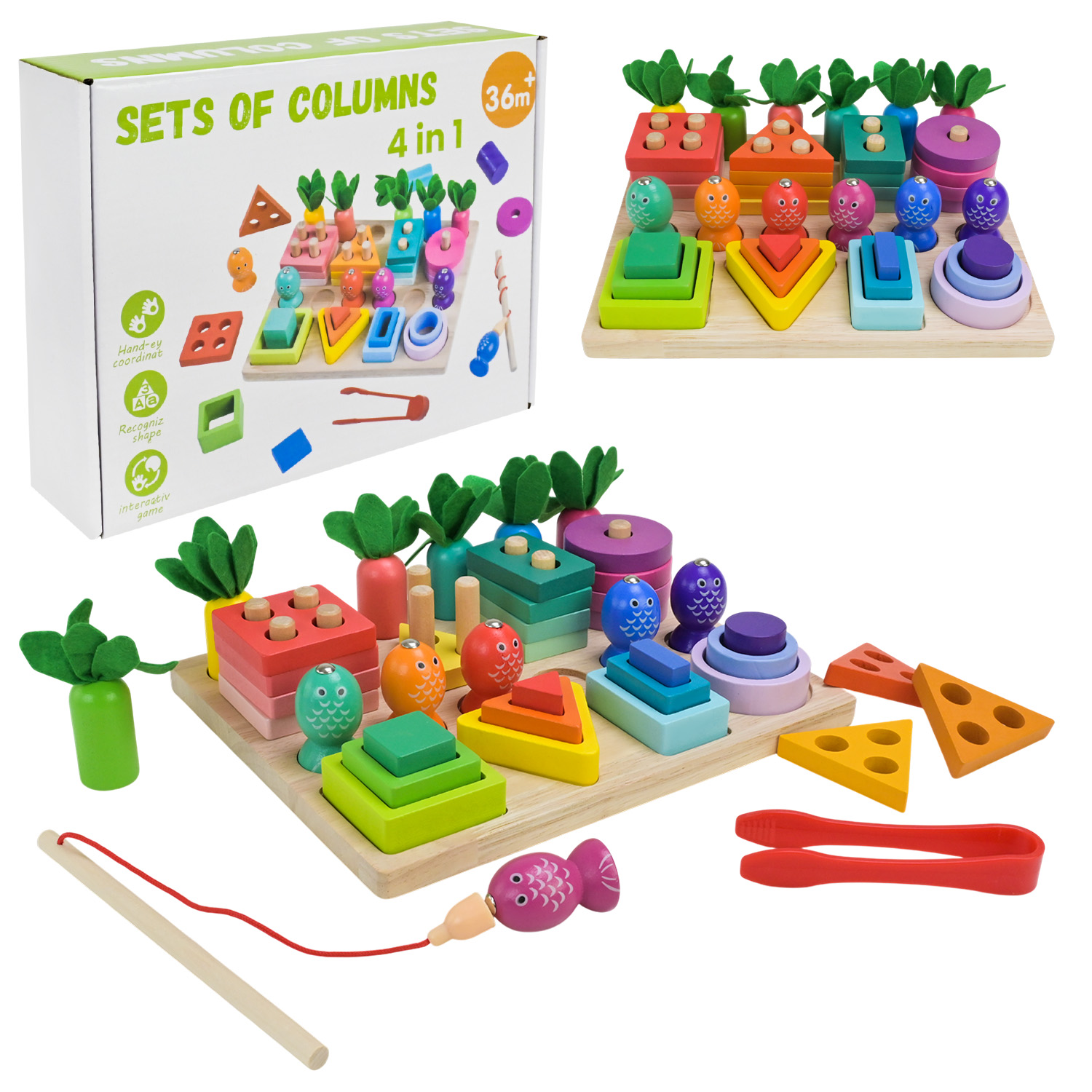 Дерев'яна іграшка арт. C15001 (24шт) набір 4 в 1 у коробці 24,5*19*6,2см