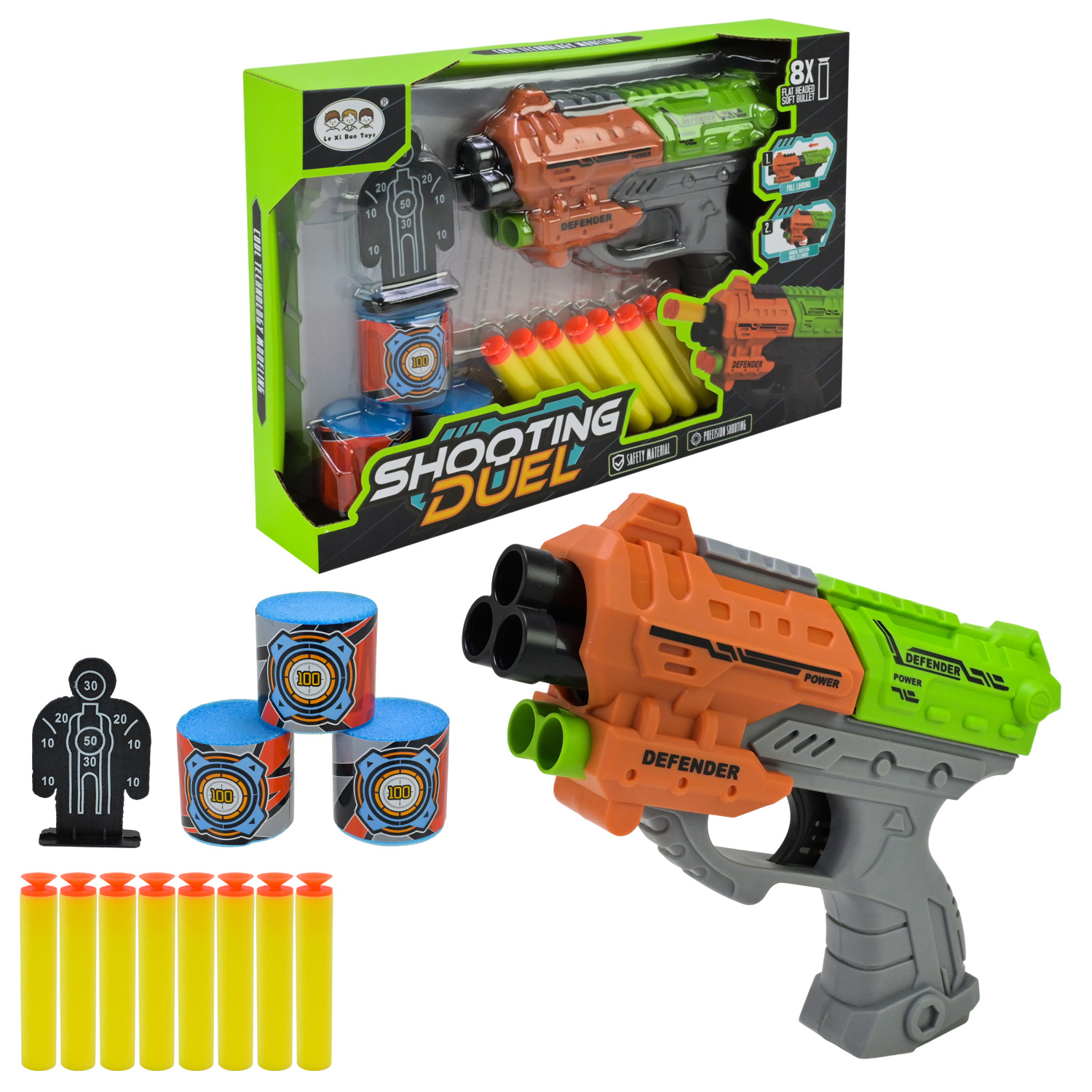 Іграшкова зброя арт. 680-3 (48шт/2) пістолет, мішень, м'які кулі, у короб.,31,2*20,7*5,5см
