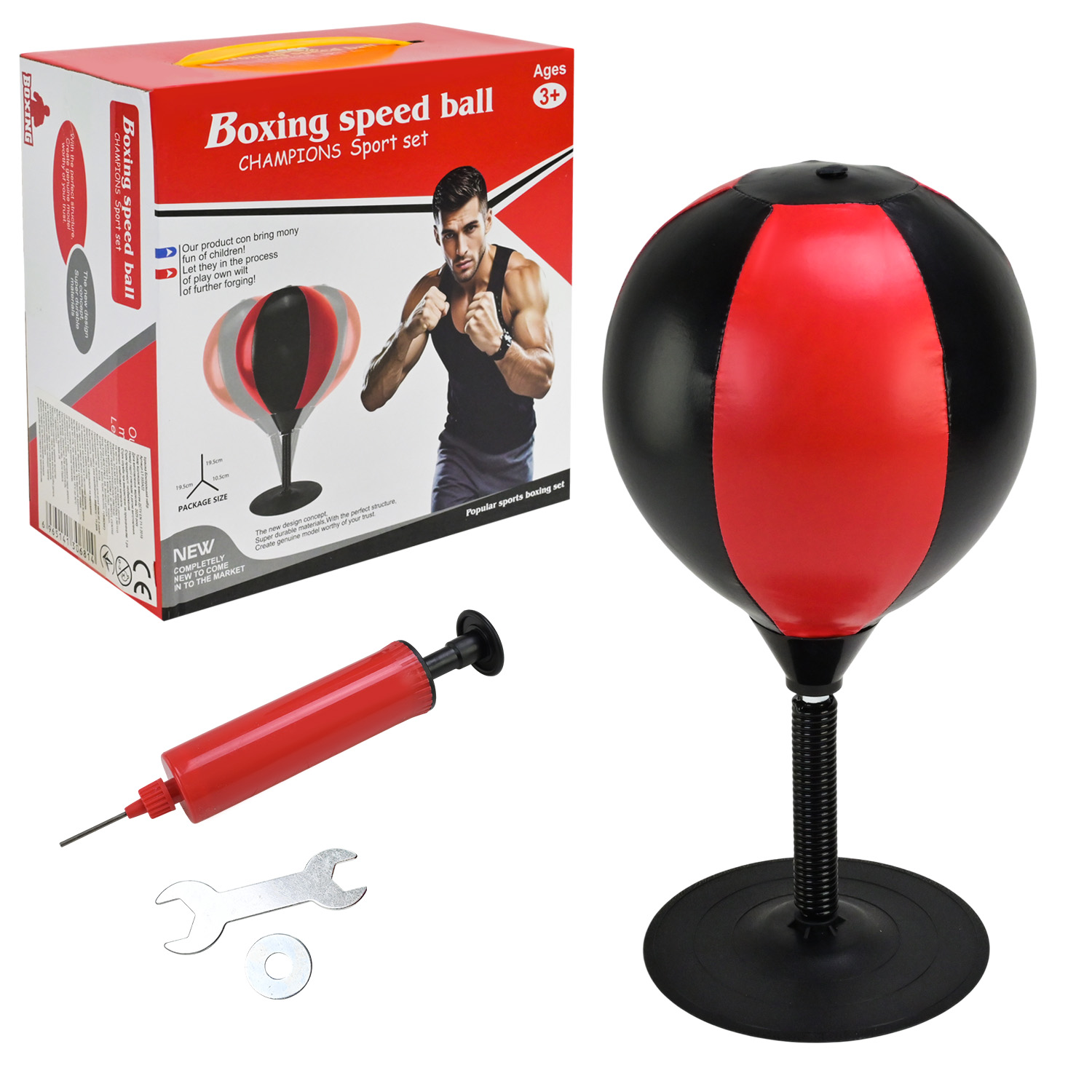 Набір для боксу арт. LT-555A22 (48шт)  надувна груша, кріплення, насос в комплекті короб. 19,5*10,5*19,5 см