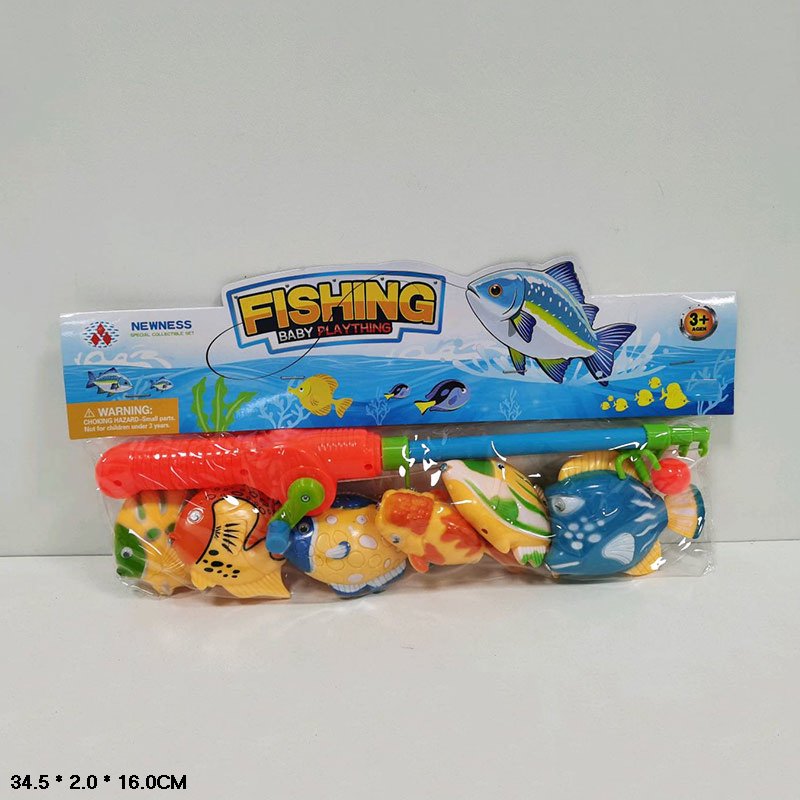 Рибалка арт. 2463B (216шт/2) вудка, 6 рибок, пакет 34,5*2*16см.