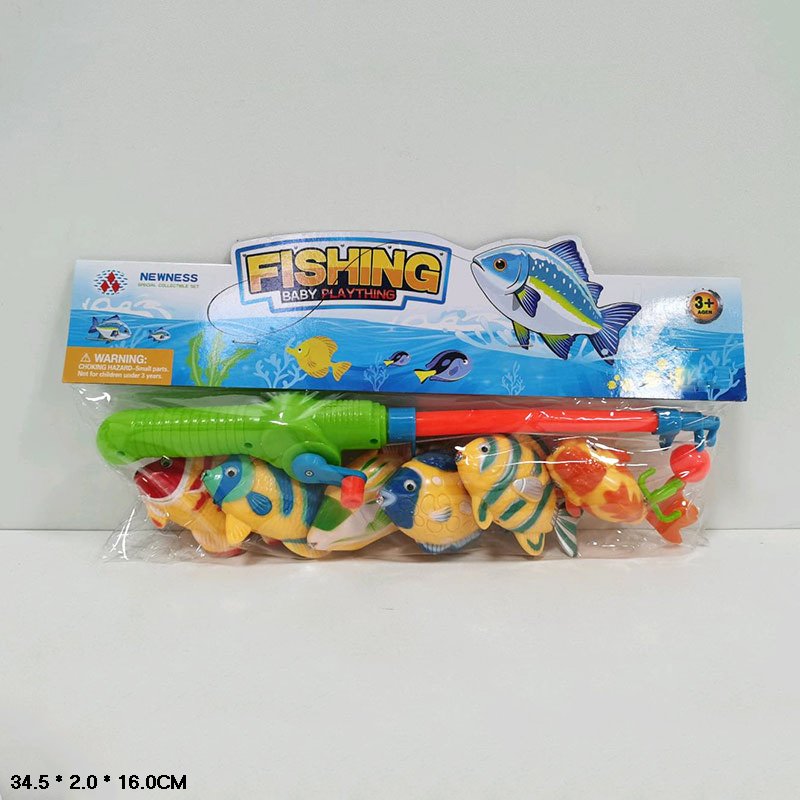 Рибалка арт. 2464B (216шт/2) вудка, 6 рибок, пакет 34,5*2*16см.