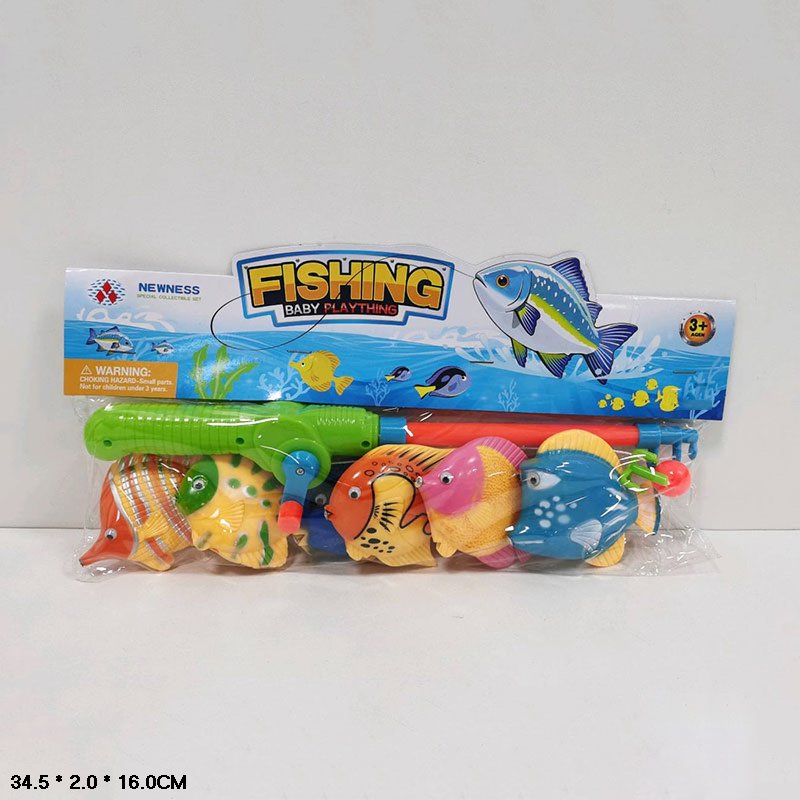 Рибалка арт. 2471B (216шт/2) вудка, 6 рибок, пакет 34,5*2*16см.