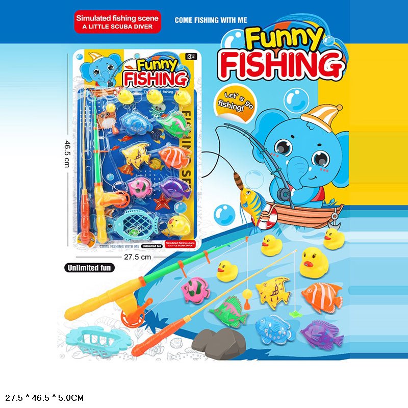 Рибалка арт. 555-637 (96шт/2) 2 вудки, 10 рибок, планшет 46,6*6*27,6см.