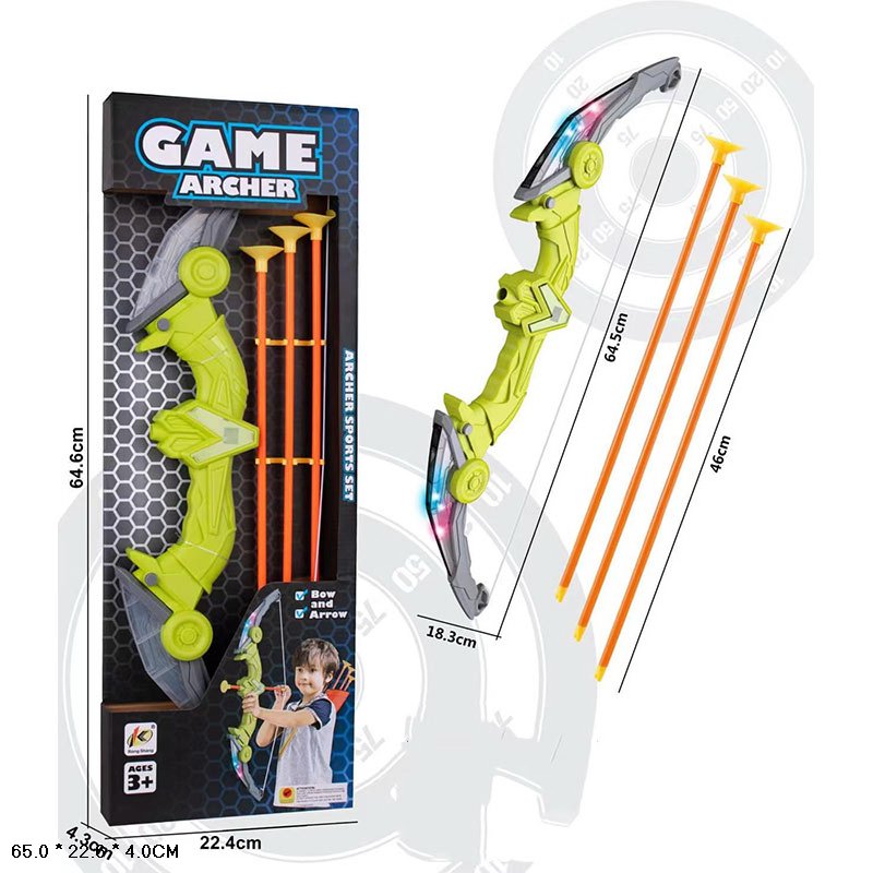 Лук та стріли арт. 802 (36шт/2) батар. короб. 65*22,6*4см