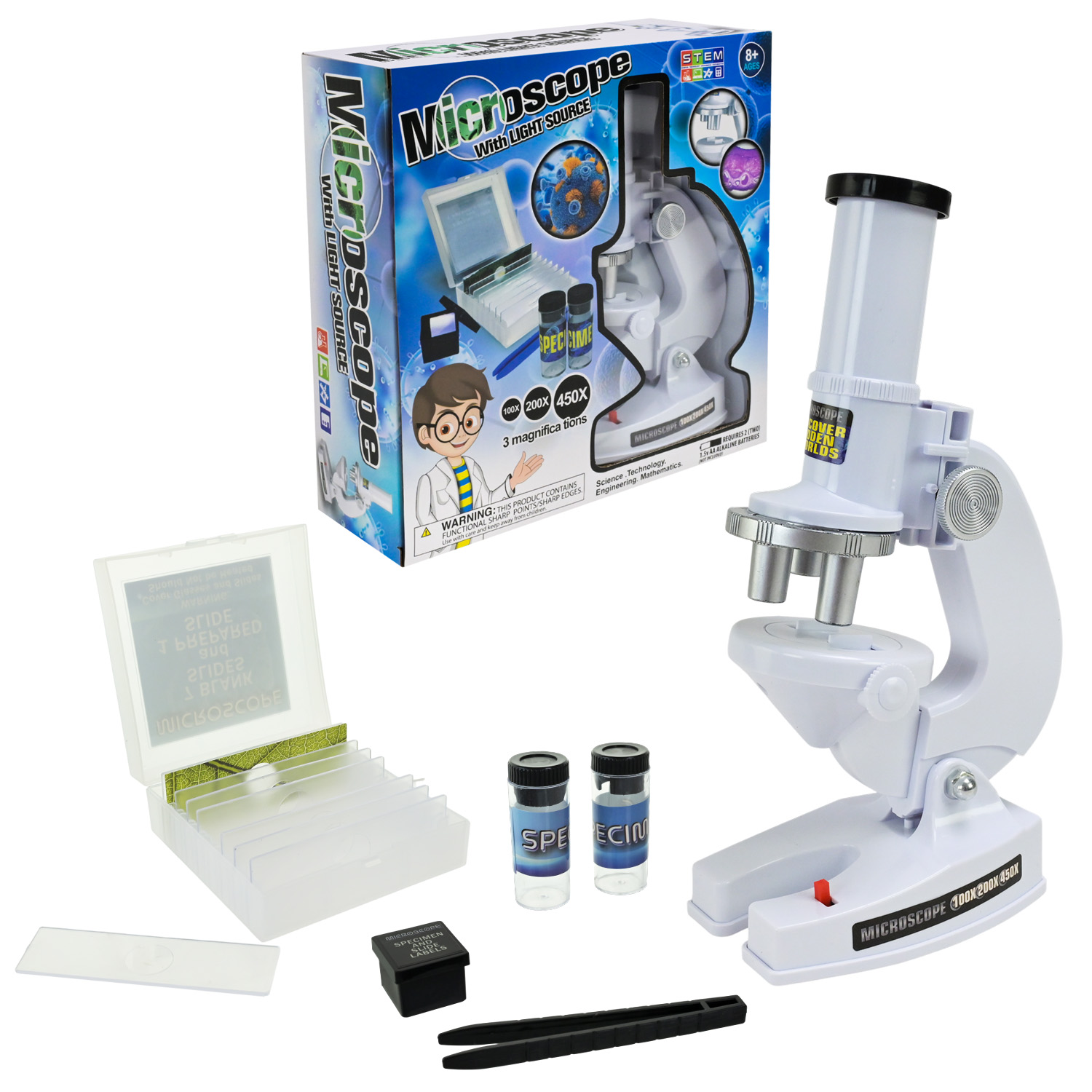 Мікроскоп арт. 1061 (48шт/2) батар. світло, короб. 22,2*22,2*7,5см