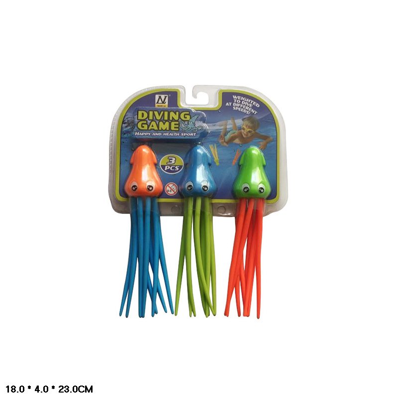 Іграшка для гри і воді "Восьминіг" арт. NL-20B (144шт/2)  3 шт в наборі планш. 18*4*23 см