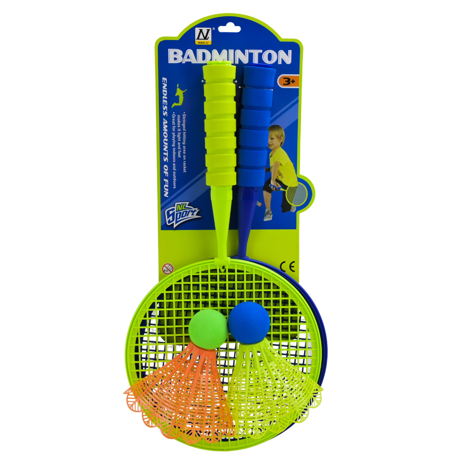 Ракетки арт. NL-15A (72шт/2) 2 воланчика у наборі планш. 28*5*50 см