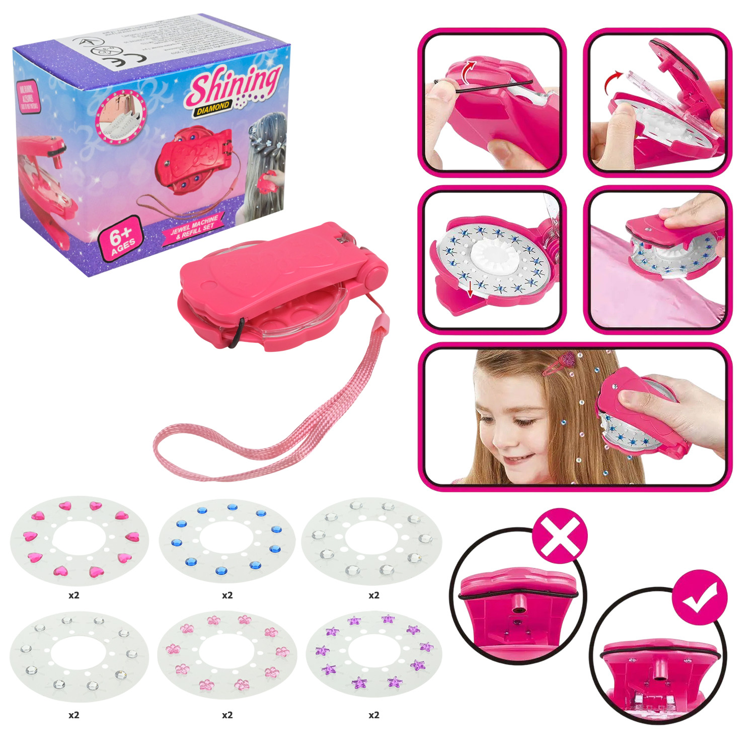 Стиліста набір арт. 900-1 (144шт)  прибор для нанесення страз +наліпки  короб. 8*5*6,5