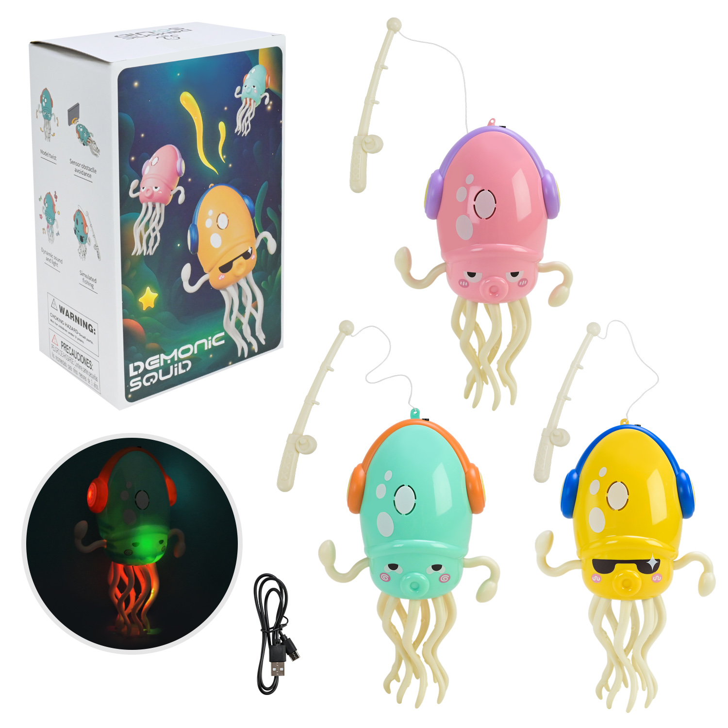 Восьминіжка арт. JD-8788 (48шт) 3 кольри мікс, акум.,танці, рухи, у короб. 20,5*8*12,5 см