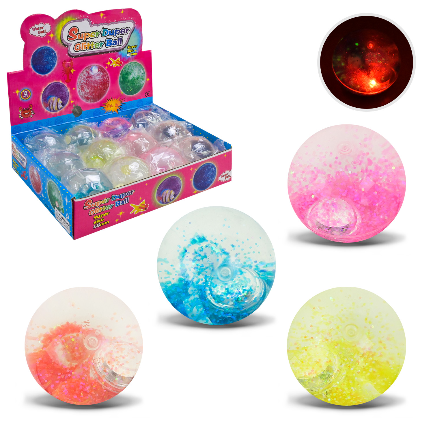 Cтрибунець арт. PR26210 (144шт) 12 шт. в боксі, світло, р-р іграшки 6,5 см