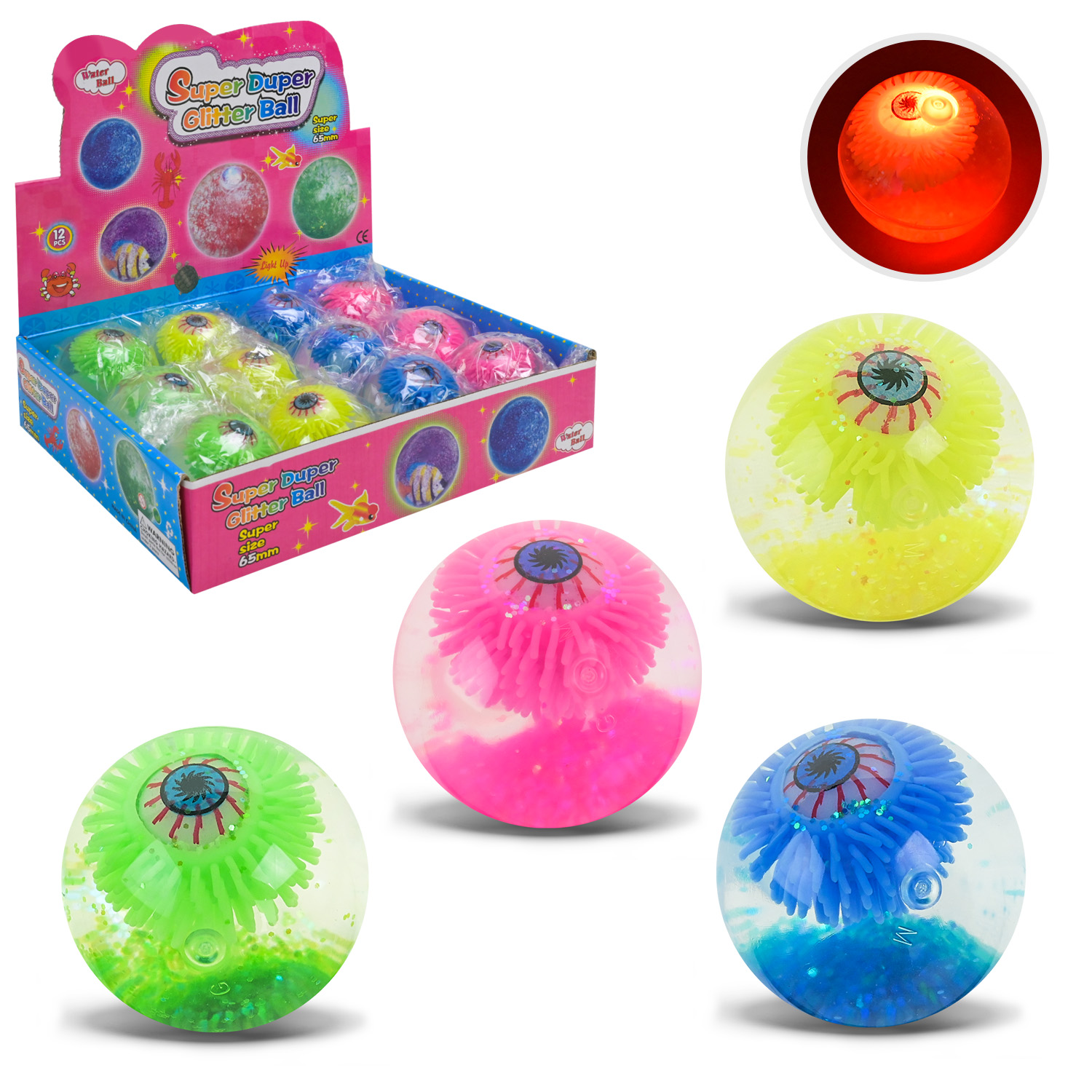 Cтрибунець арт. PR26211 (144шт) 12 шт. в боксі, світло, р-р іграшки 6,5 см