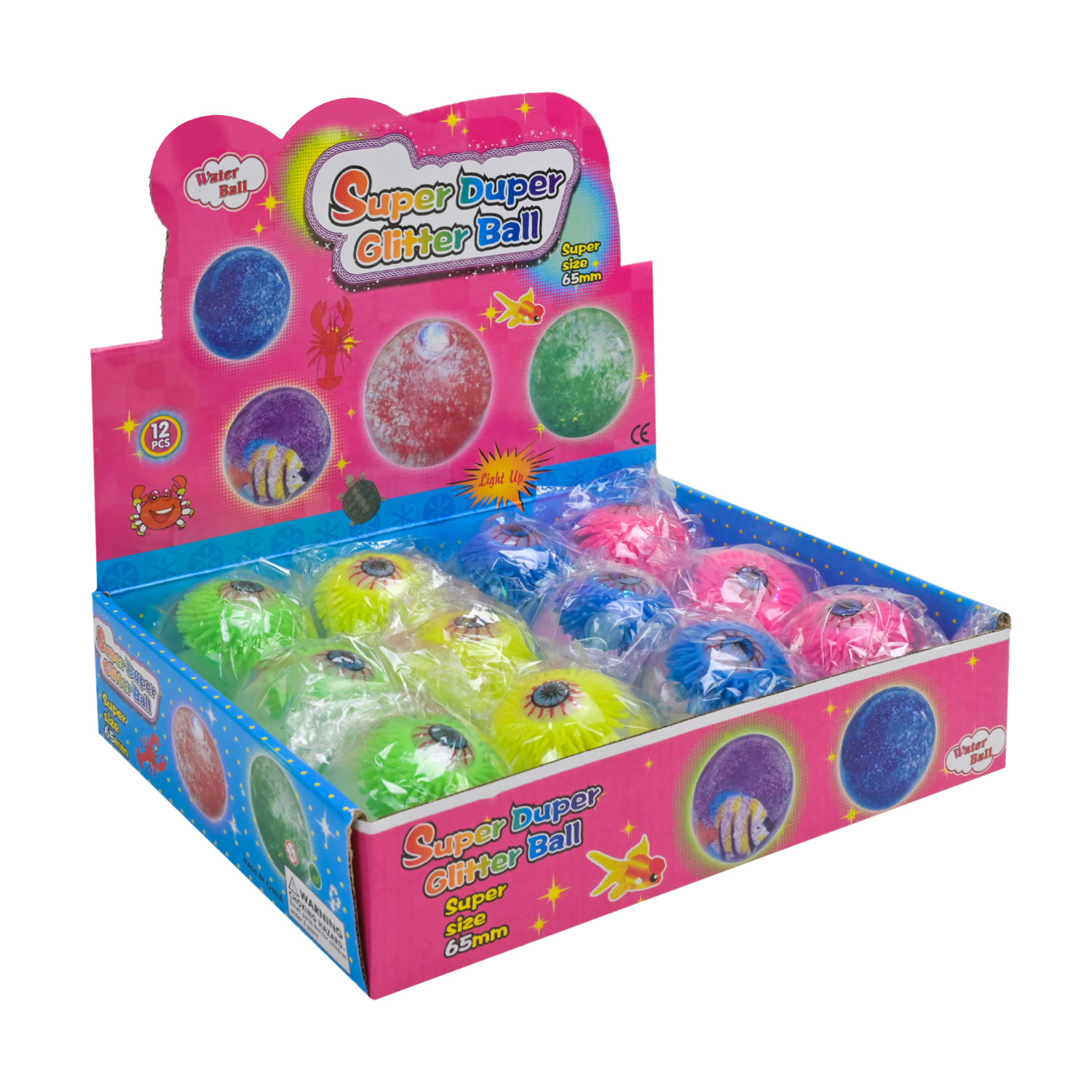 Cтрибунець арт. PR26211 (144шт) 12 шт. в боксі, світло, р-р іграшки 6,5 см