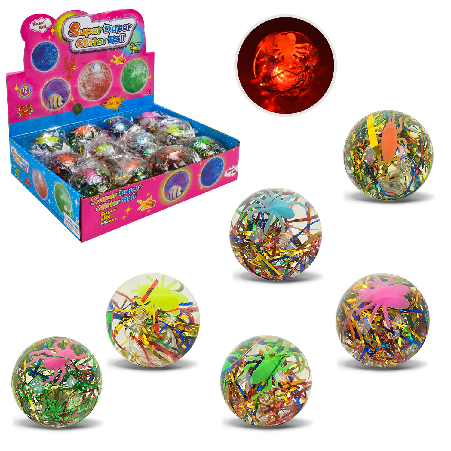 Cтрибунець арт. PR26212 (144шт) 12 шт. в боксі, світло, р-р іграшки 6,5 см