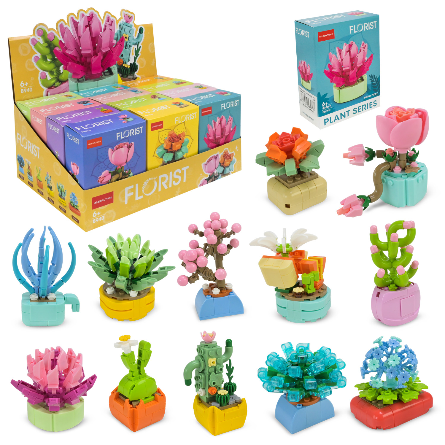 Конструктор арт. 8940 (288шт) 57-126дет. короб. 9*4,5*12см 12 видiв,12 шт у дисплеї 28,1*19,4*12,3см