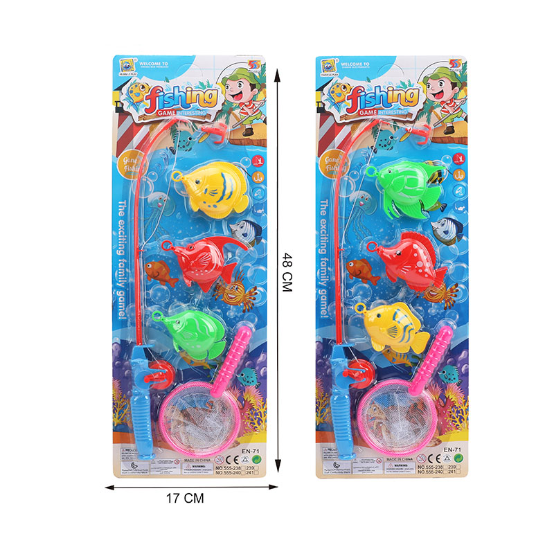 Рибалка арт. 555-238 (120шт/2) 2 види мікс, вудка, 3 рибки, планшет 48*17см.
