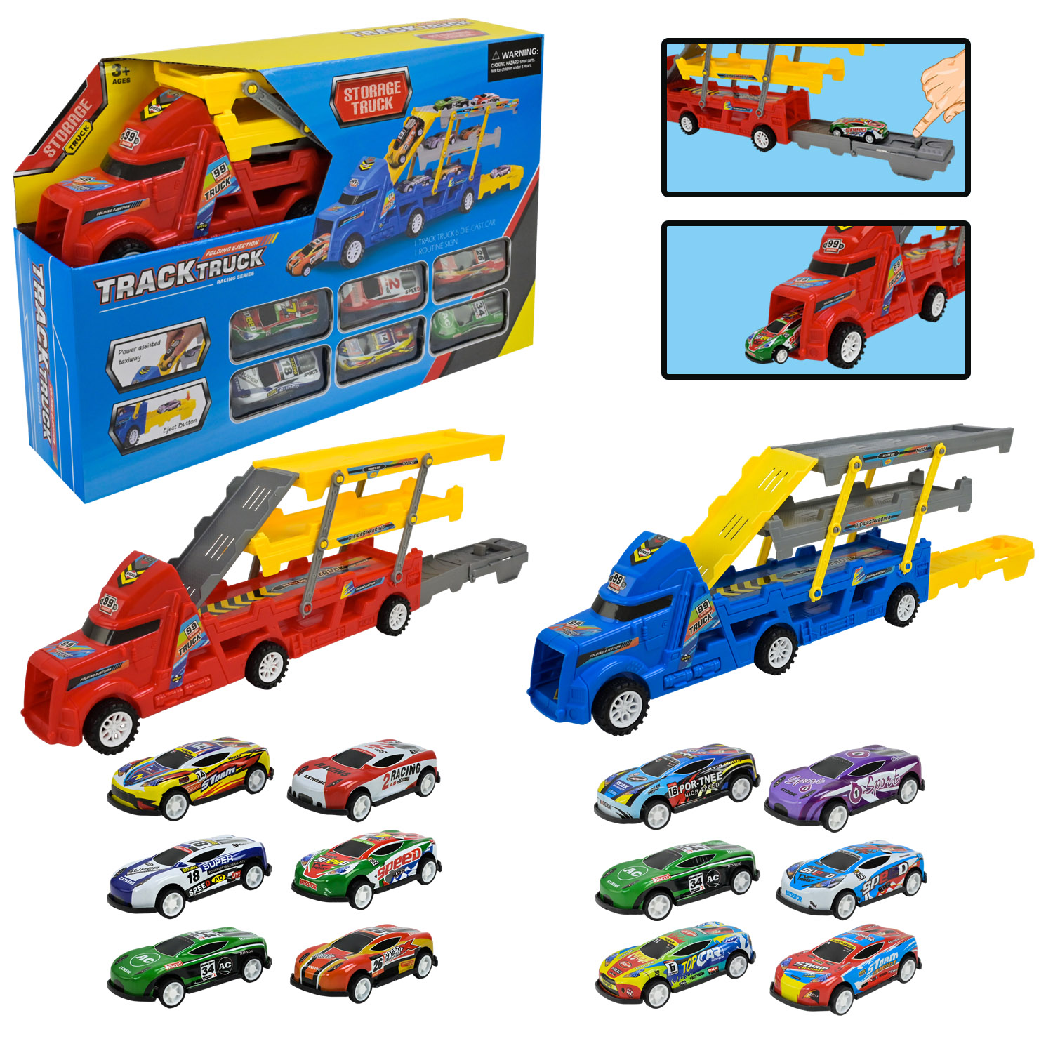 Трейлер інерц арт. JS038-13B (60шт/2) 6 машинок,у короб.,35*23*7,5см