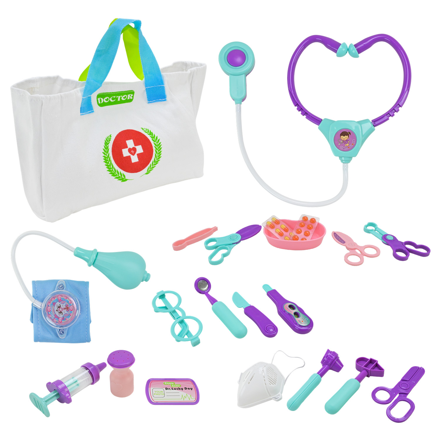 Лікар набір арт. STYJ02 (24шт/2) шприц, сумка, стетоскоп, аксес валіза 22*12*15 см