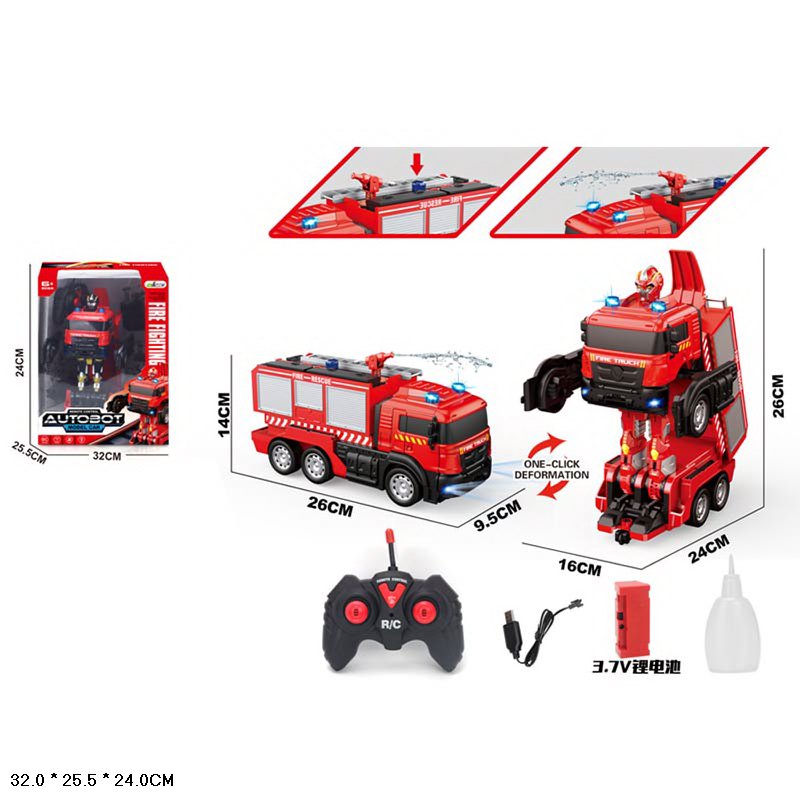 Машина-трансформер арт. 662-8 (12шт/2) акум.,свiтло,поливає водою,у короб.,32*25,5*24см