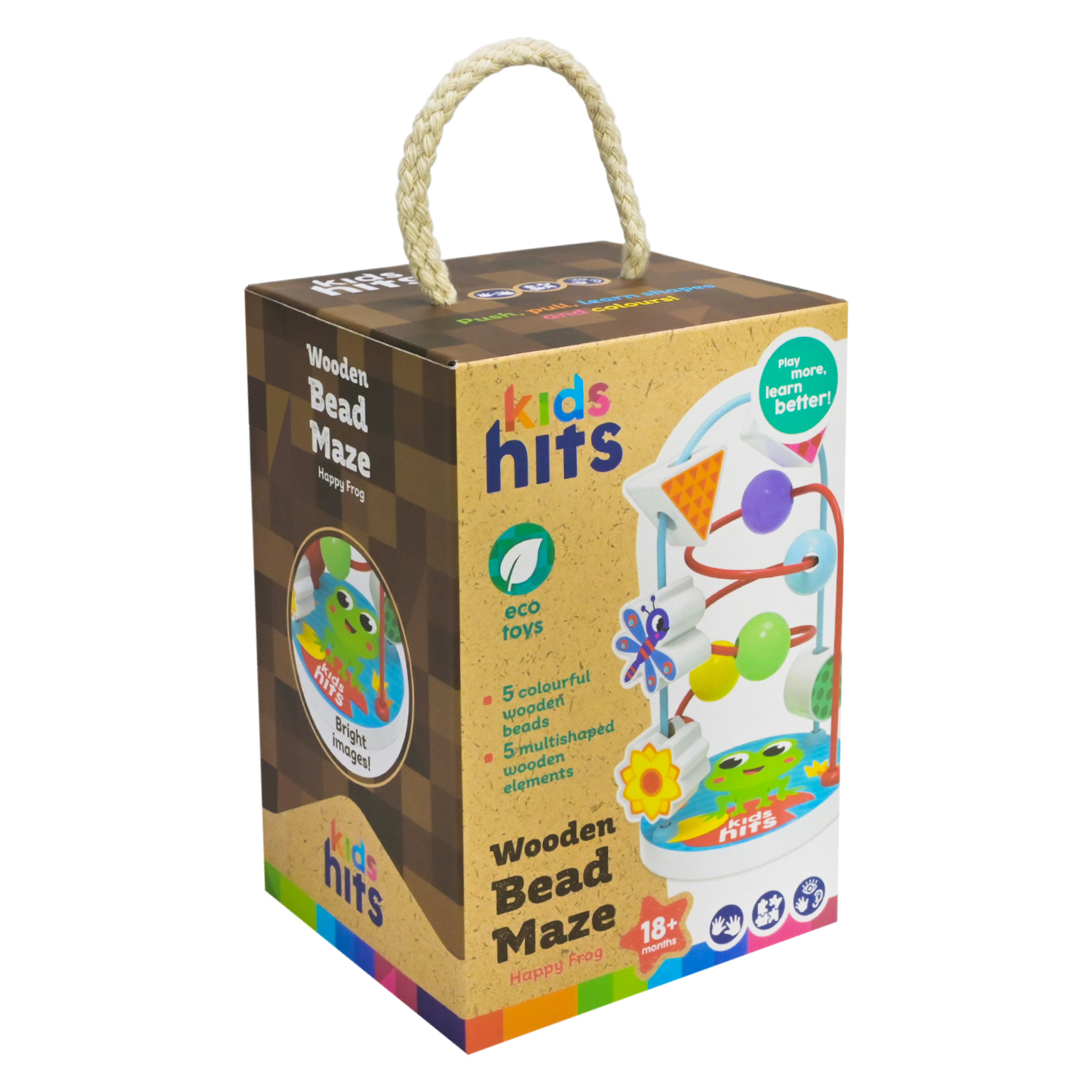 Дерев'яна іграшка KidsHits арт. KH20/076 (40шт) серпантинка у короб.12*9,5*15 см