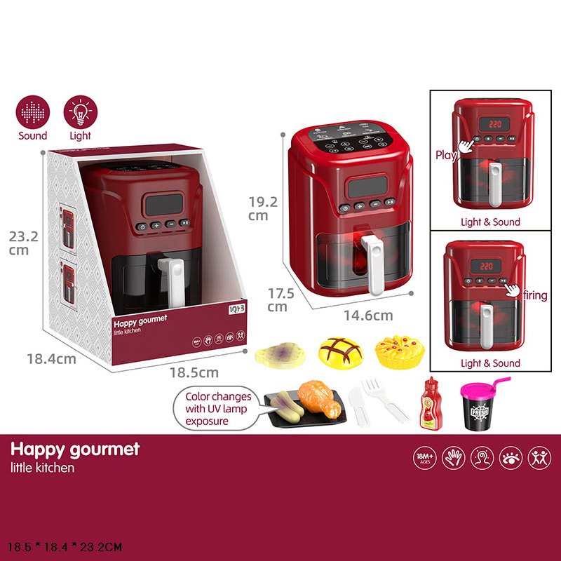 Побутова техніка арт. A1012-8 (24шт/2) батар. світло, звук, аерогриль, продукти, змінюють колір, аксес короб. 23*18,5*18 см