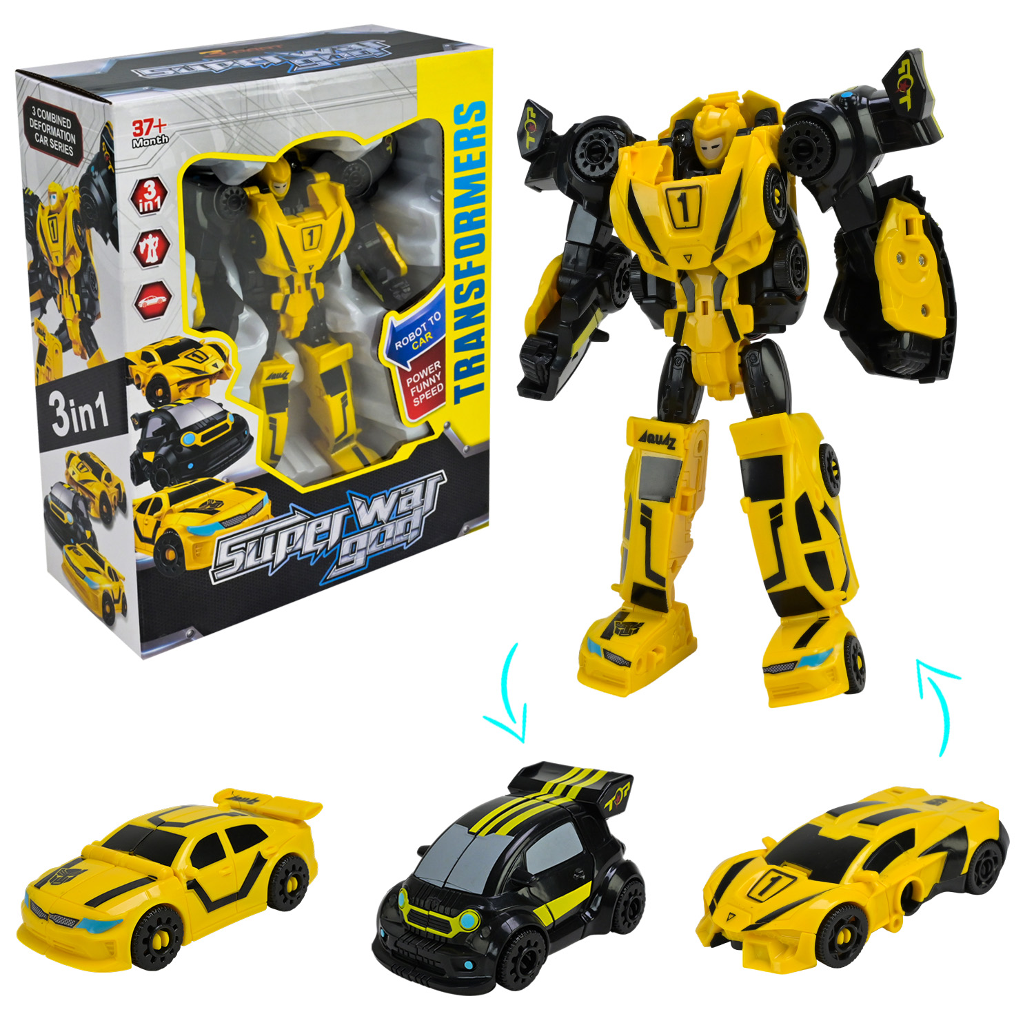 Робот арт. Q1914 (60шт/2) 3 в 1, короб. 22*10*28см, р-р іграшки - 15*6*20 см