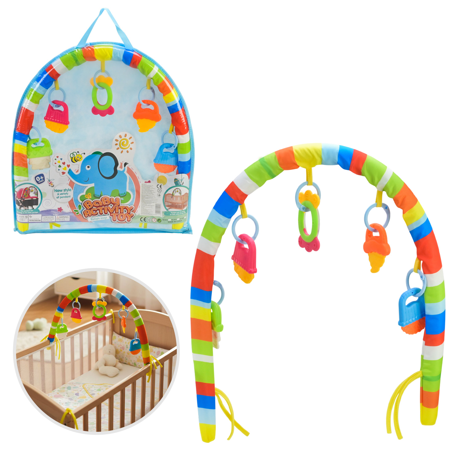 Іграшка брязкальце арт. 822B (48шт/2) з брязкальцями,  у сумці 49*3*53 см.