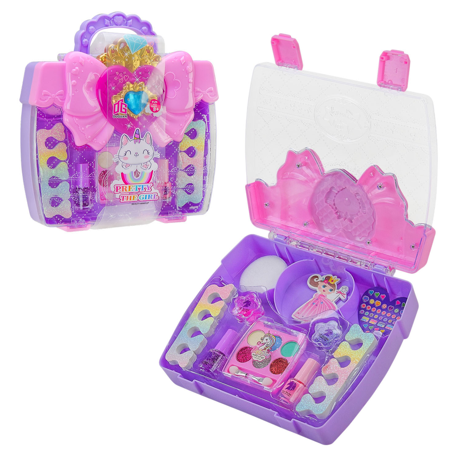 Косметика арт. 2615G (60шт/2) тіні для повік, лак, блиск для губ,аксес валіза 22*24*7см