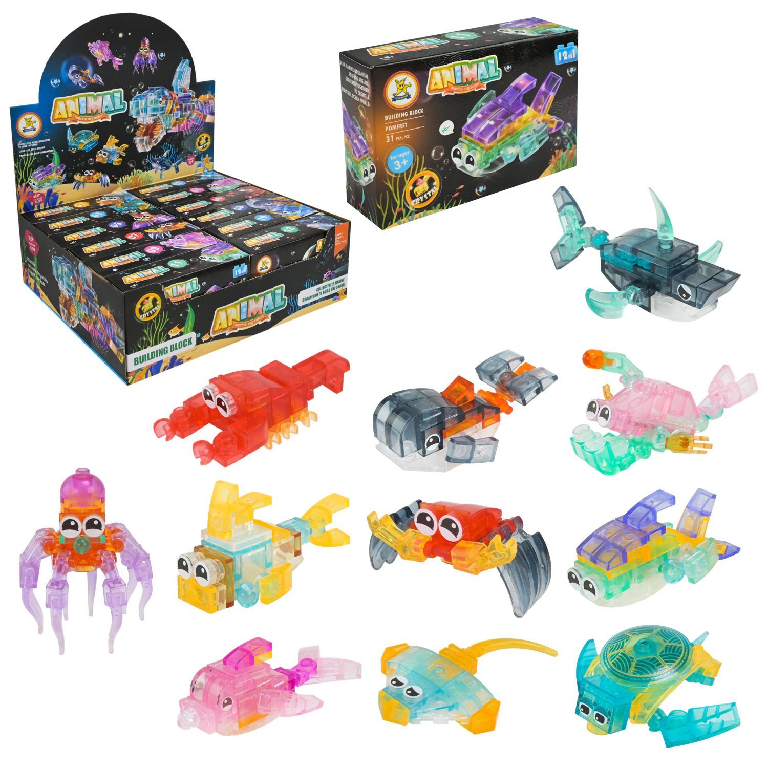 Конструктор арт. SM2209B (432шт/2)   Animal, 12шт у дисплей боксі 26*23*8см