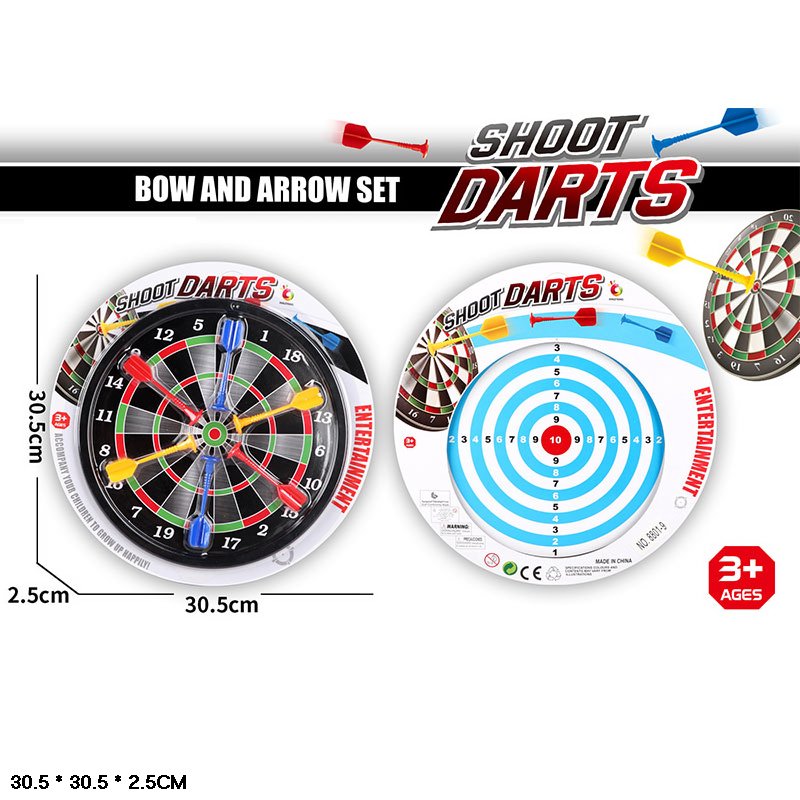 Дартс арт. 8801-9 (144шт/2)  2 гри, 6 дротиків на магніті слюда 30,5*30,5*2,5 см