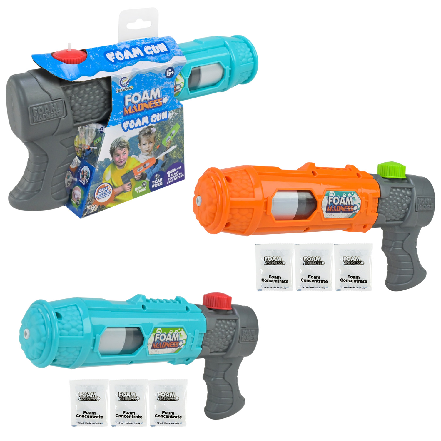 Водний пістолет арт. F9109-3 (48шт/2)  стріляє піною, у короб.