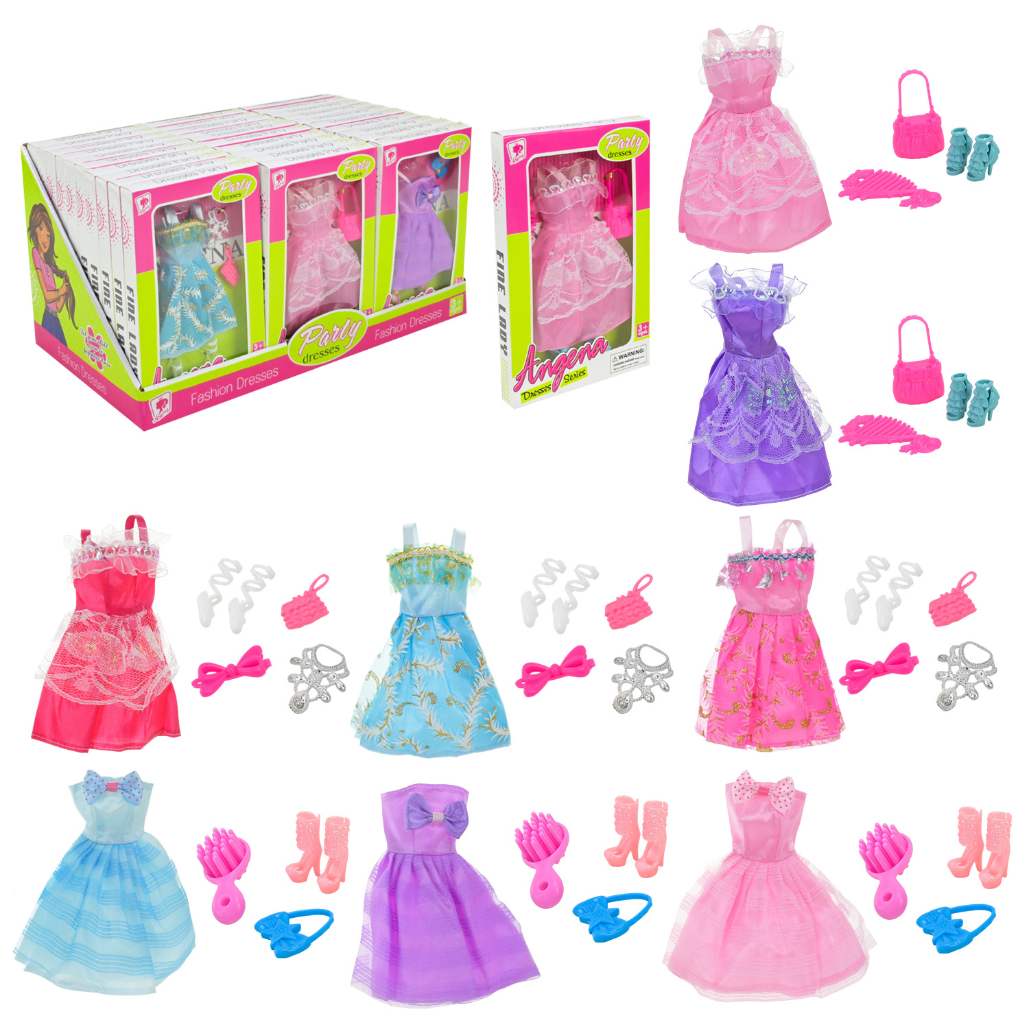 Одяг для ляльки арт. 2948-56 (270шт/3)  мікс видів, (9*30шт) дисп.бокс.  см