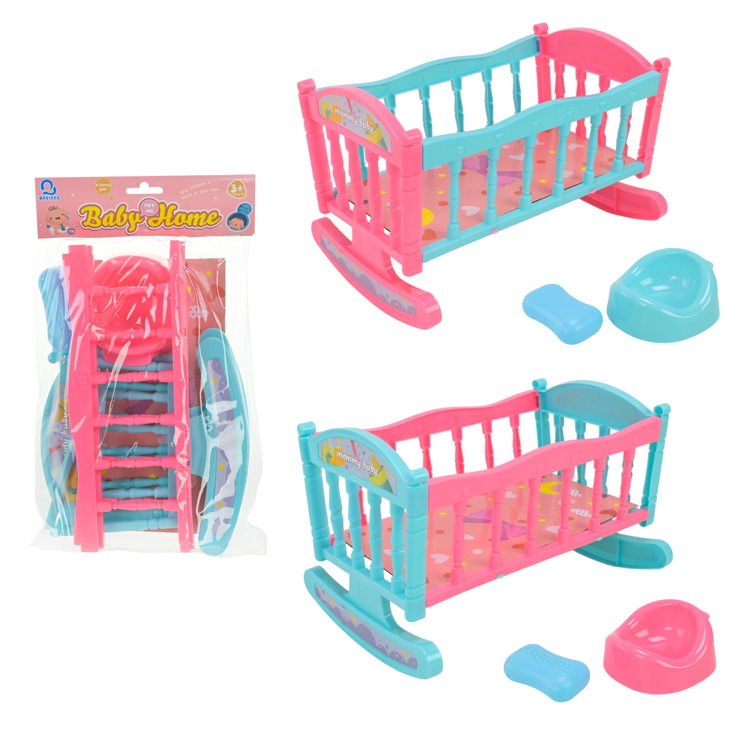 Аксесуари для ляльок арт. 004-16 (96шт/2)  ліжко та стул для годування, для ляльки до 25 см  см