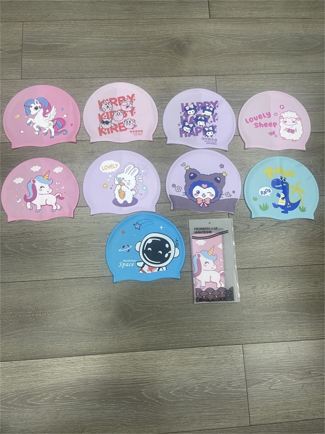 Шапочка для плавання арт. G26495 (200шт)силіконова, 7 видів у пакеті