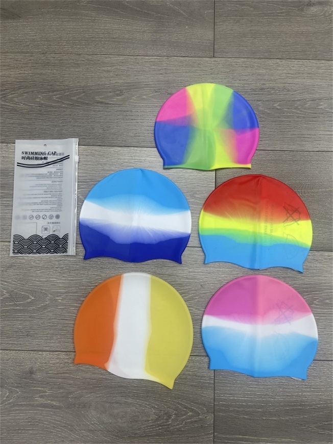 Шапочка для плавання арт. G26497 (200шт)силіконова, 5 кольорів у пакеті