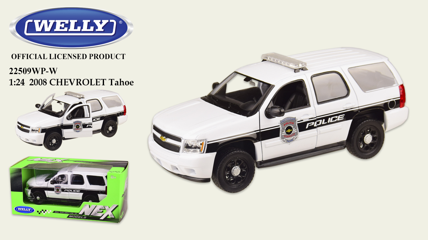 Машина мет. WELLY арт. 22509WP-W (24шт/4) 1:24 CHEVROLET TAHOE, короб. 23 *11*10 см, р-н іграш.- 19.5*7.5*7.5 см