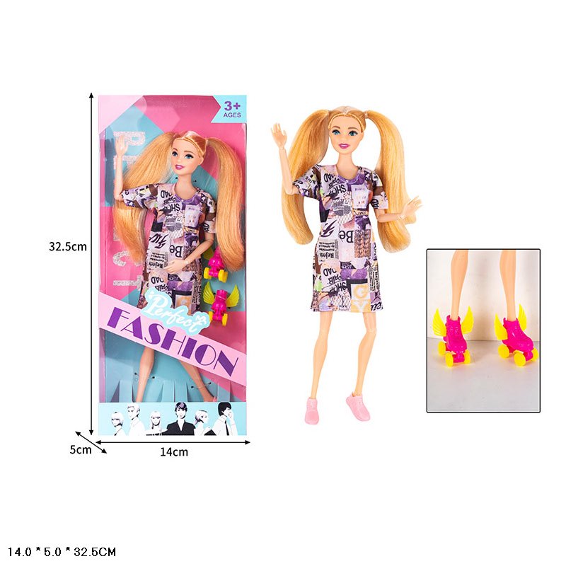 Лялька арт. ST55672-10 (120шт)  типу барбі, на роликових ковзанах короб. 32*5*14 см