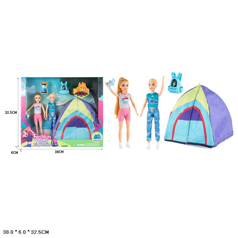 Лялька арт. ST5615-11 (36шт)  типу барбі, родина, кемпінг короб. 32*5*38 см