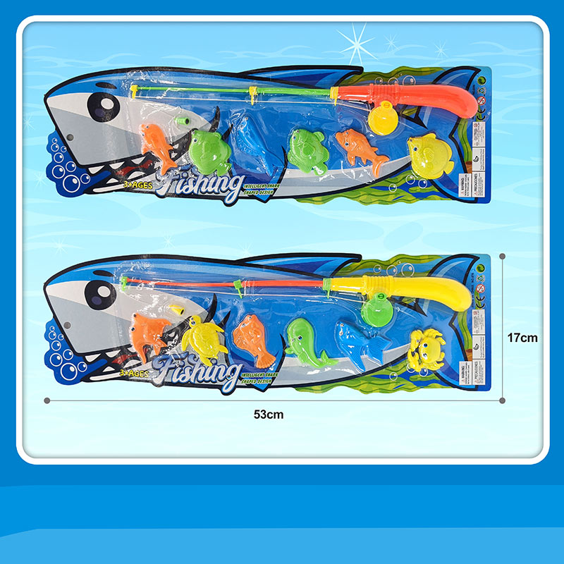 Рибалка арт. 878-2 (264шт/2) 2 види мікс, вудка, 6 рибок,  планшет 53*17см.