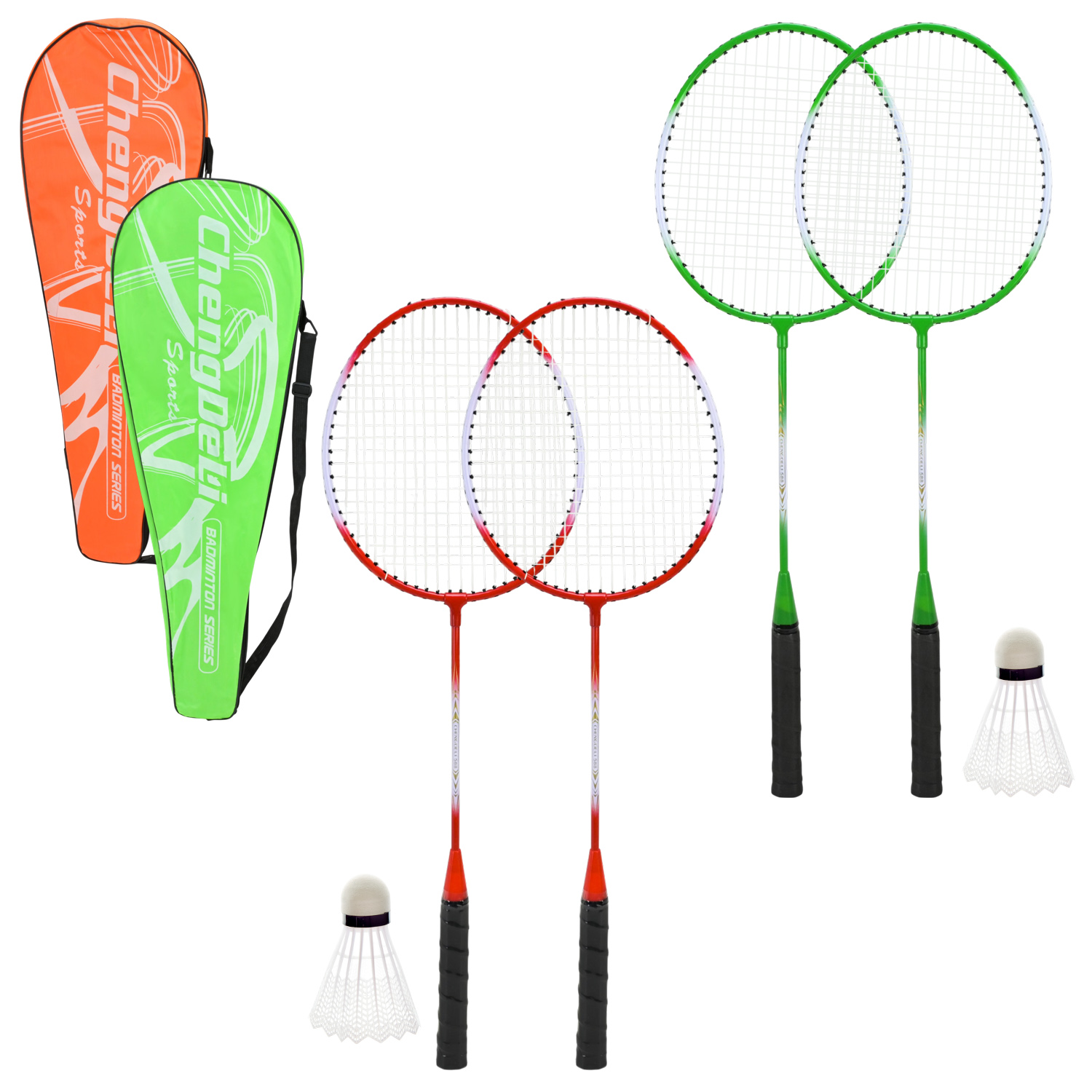 Бадмінтон арт. BD2613 (50шт)  65 см 3 кольори, в сумці  з воланом