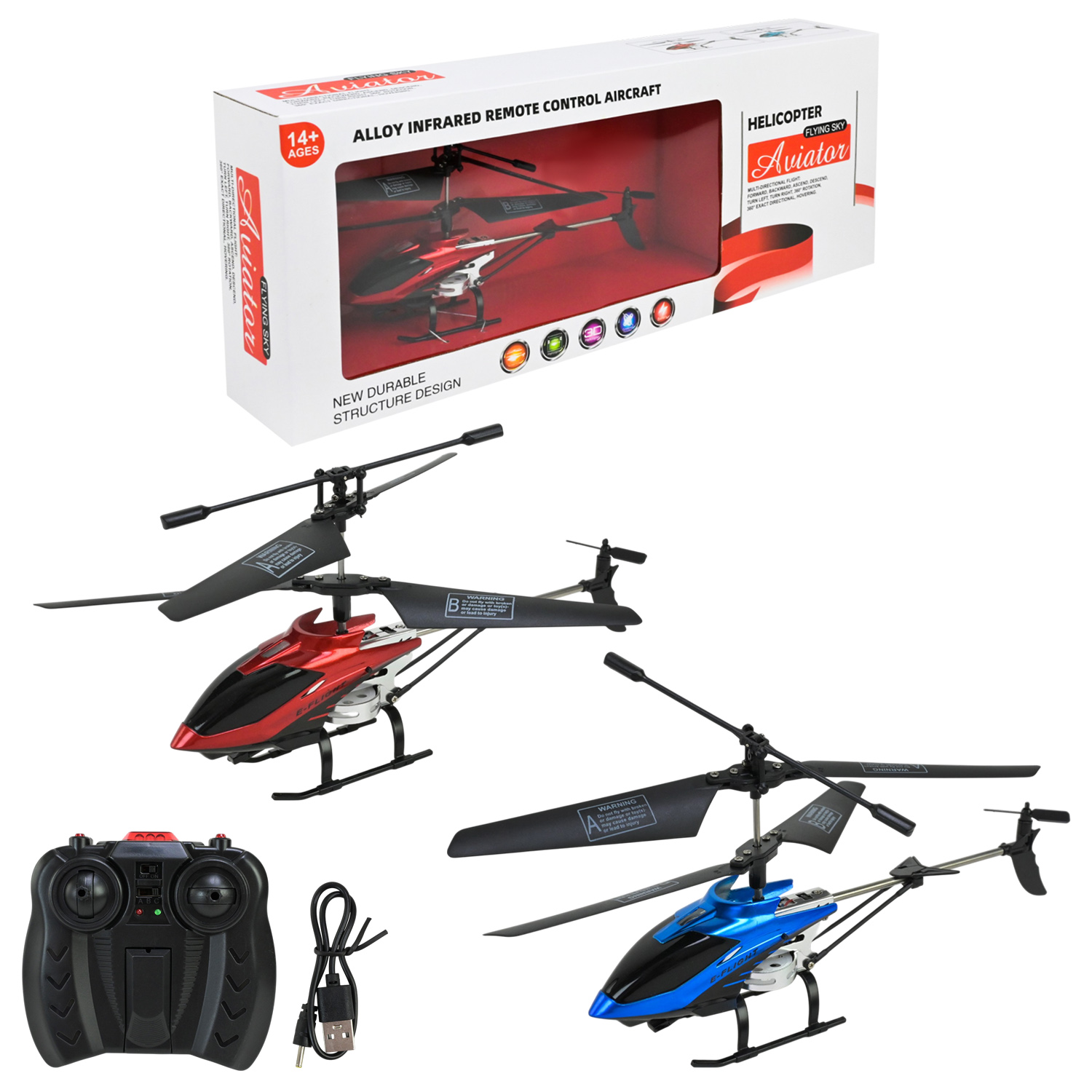 Вертоліт р/к арт. E2201 (36шт/2) акум.,свiтло,у короб.,40*6,8*16см