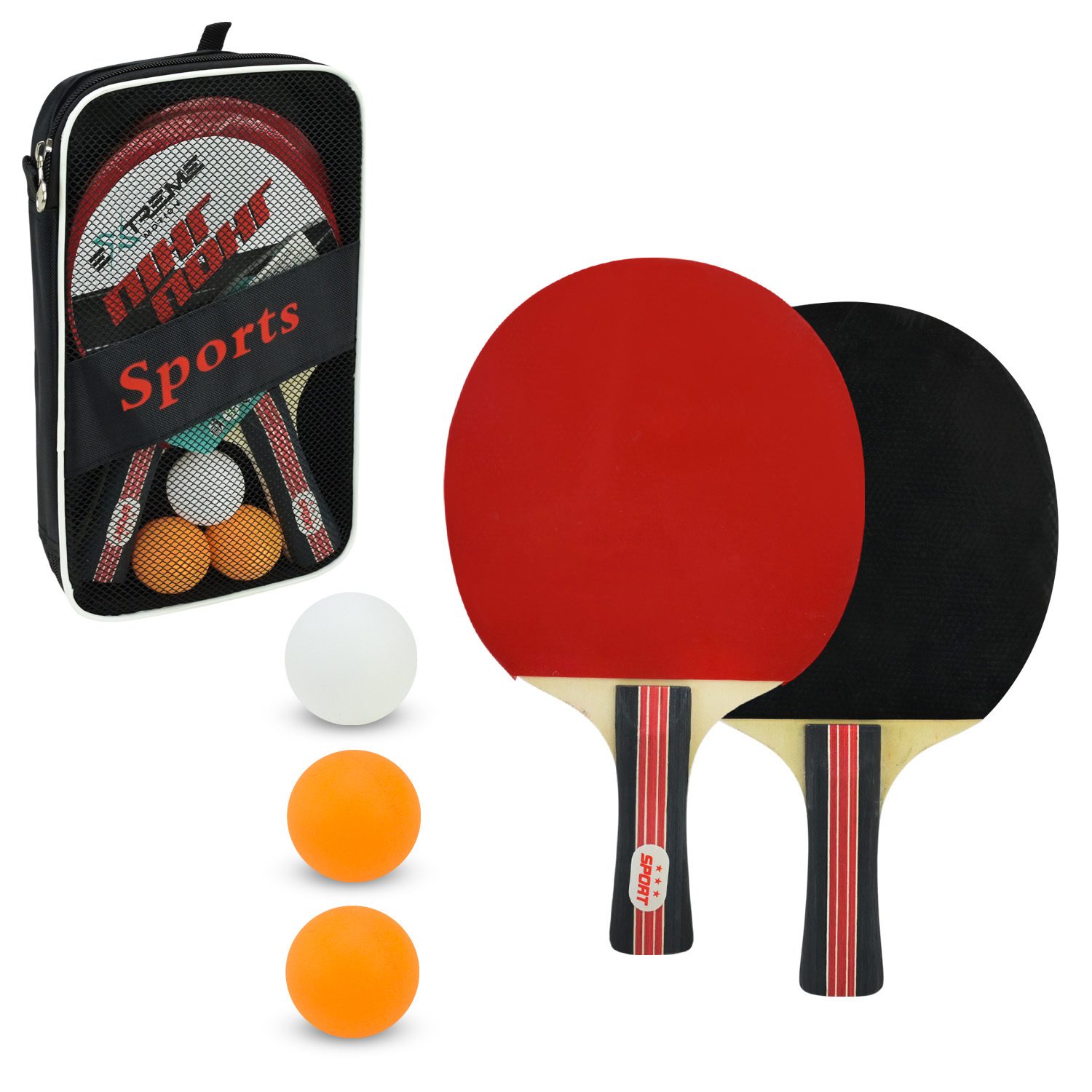 Набір для настільного тенісу арт. TT23632 (40шт)  2 ракетки, 3 м'ячики у сумці товщина 7 мм