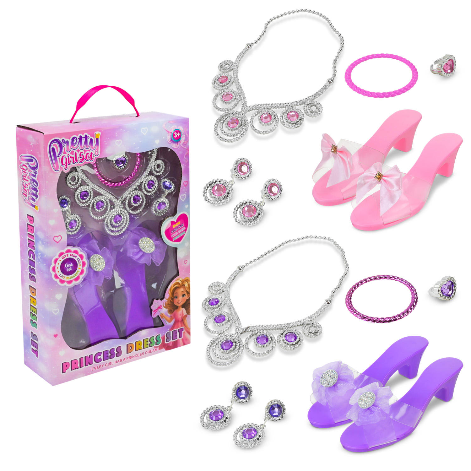 Аксесуари для дівчат арт. 265-4/6 (48шт/2)  no мікс 2 види, туфельки, аксес короб. 22*6*32 см