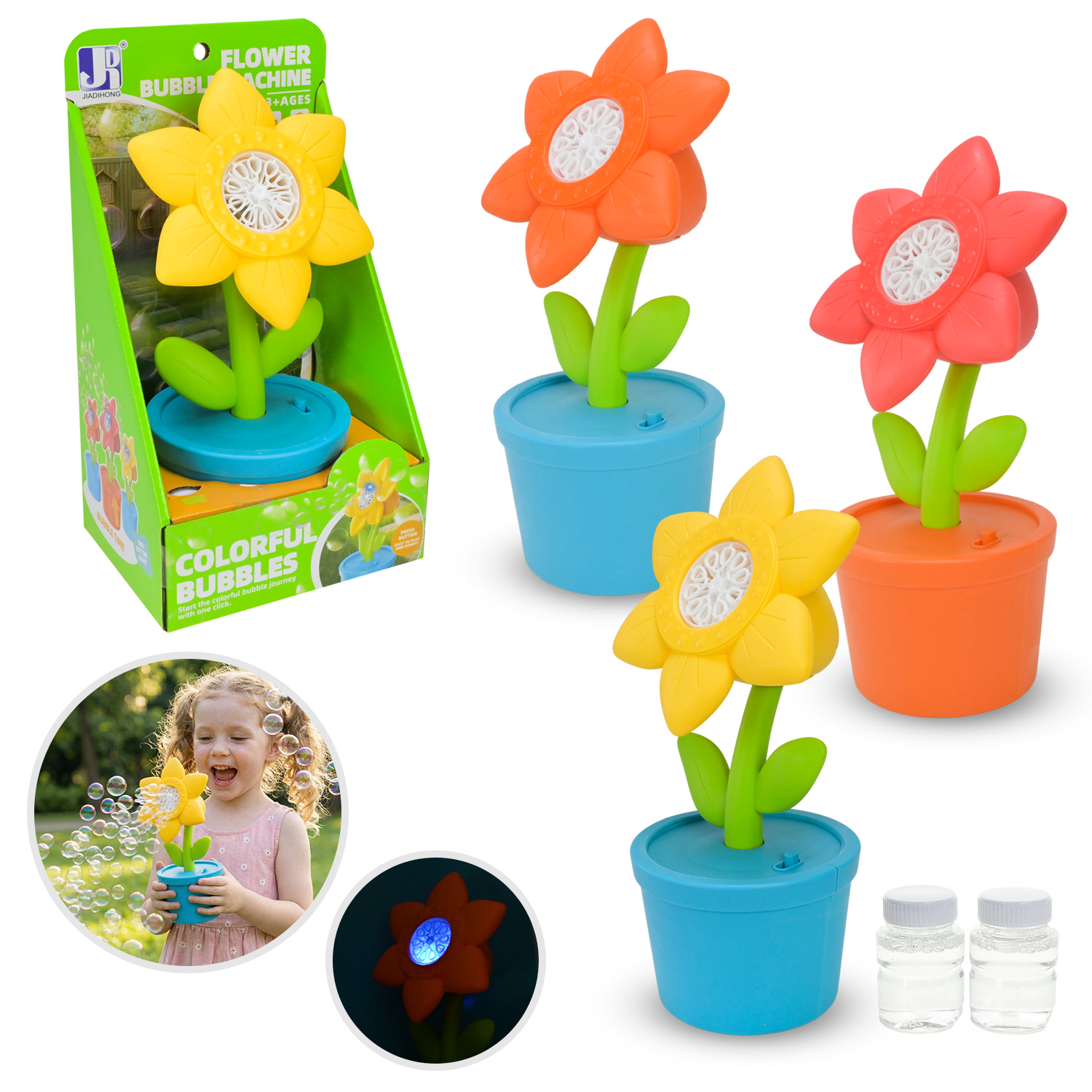 Мильні бульбашки арт. P82448 (48шт/2)  батар. 3 кольори, квітка короб. 16,3*12,5*29 см