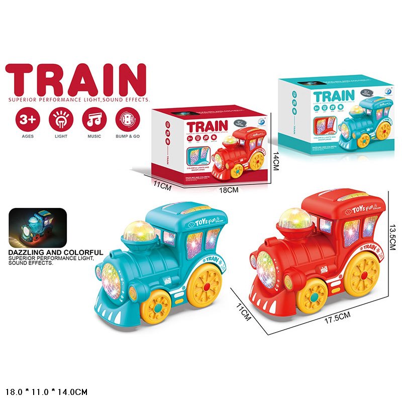 Потяг муз. арт. JYD2007A-1 (72шт/2)батар, звук, світло, 2 кольори мікс, р-р17,5*11*13,5см, короб.20*12*14см