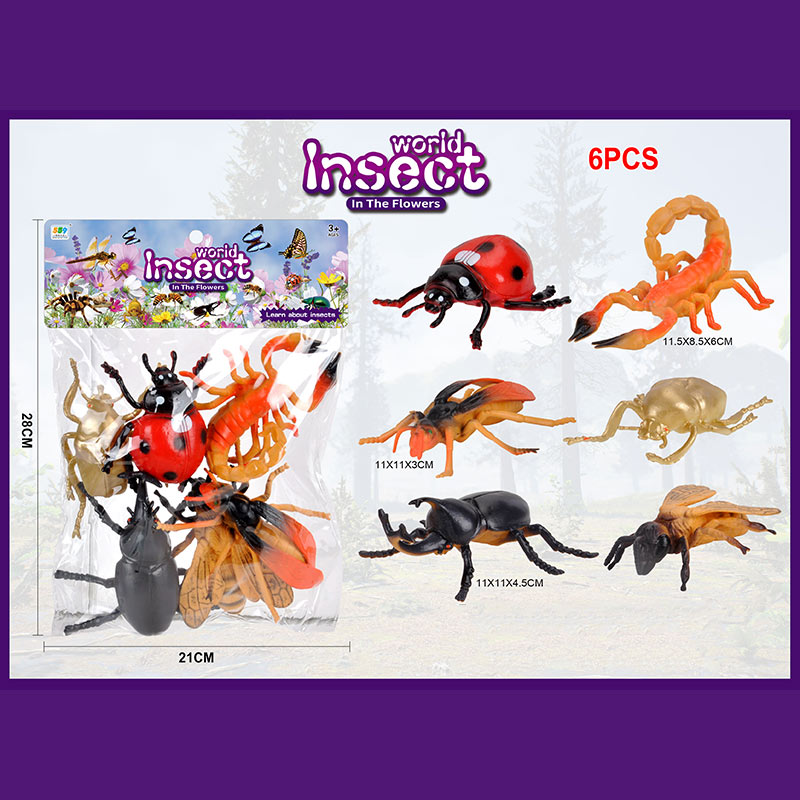 Тварина арт. 559-478A (120шт/2)  жуки, 6шт. у пакеті 28*21 см.