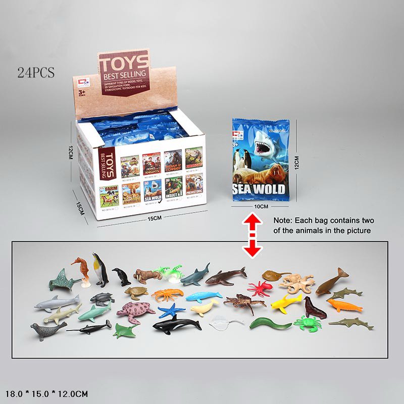 Фігурки морських тварин арт.0815-37 (864шт) 36 дисп по24 шт слиппакетів в дісплей боксі 15*15*12см