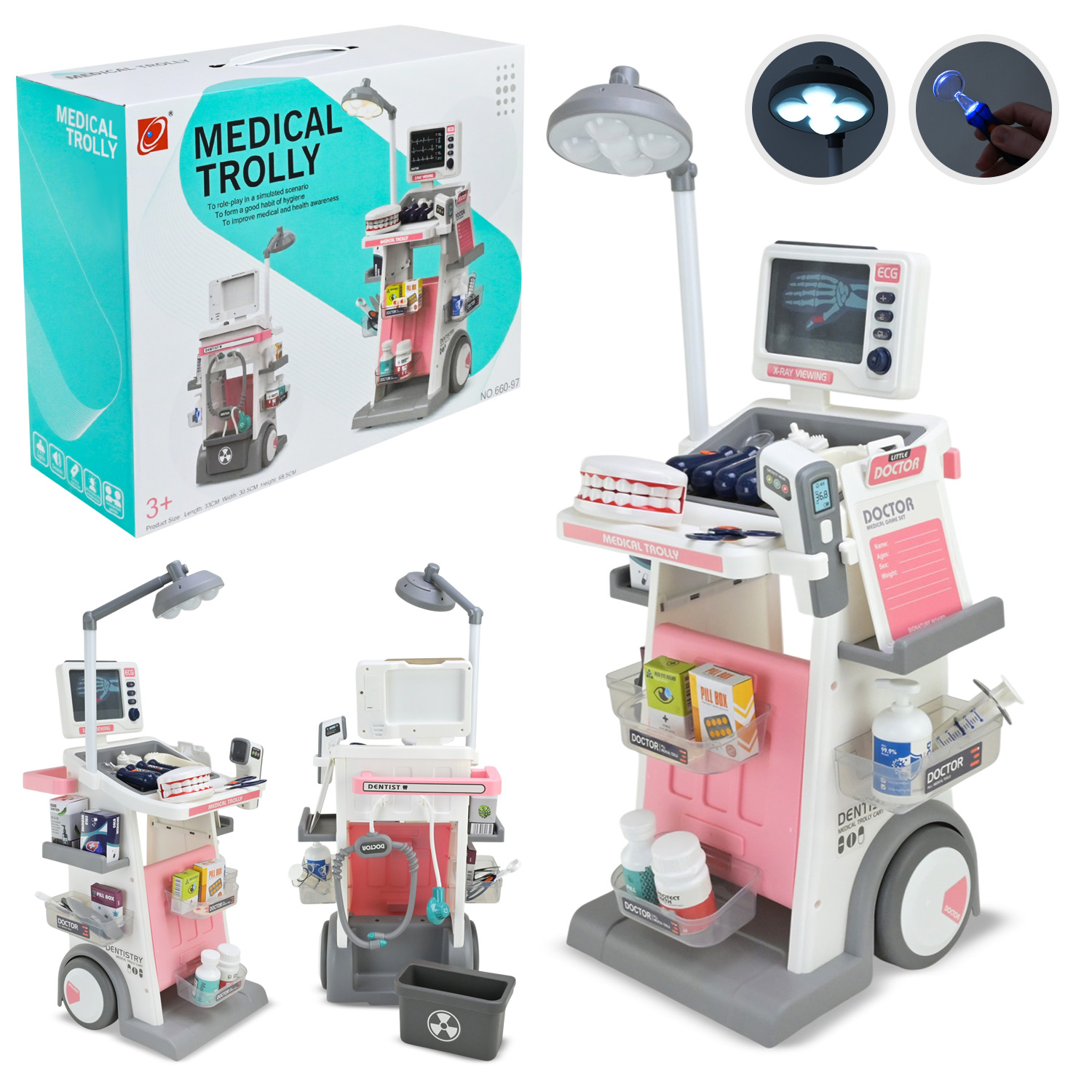 Лікар набір арт. 660-97 (12шт/2)  батар. шприц, аксес короб. 30,3*68*33 см